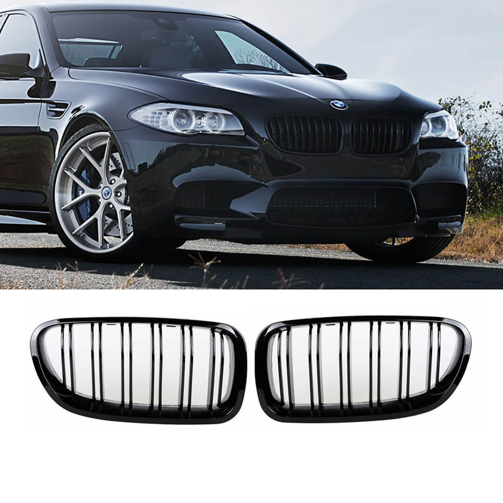 NINTE for 2011-2016 BMW 5 Series F10 F11 M5 Grille Double Line Style