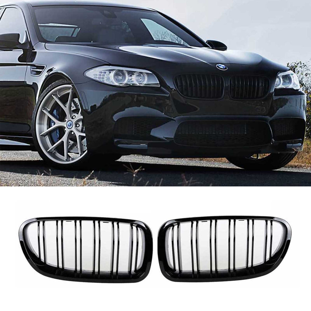 NINTE Grille for 2011-2016 BMW 5 Series F10 F11 M5 Grill Replacement Dual Slats Style