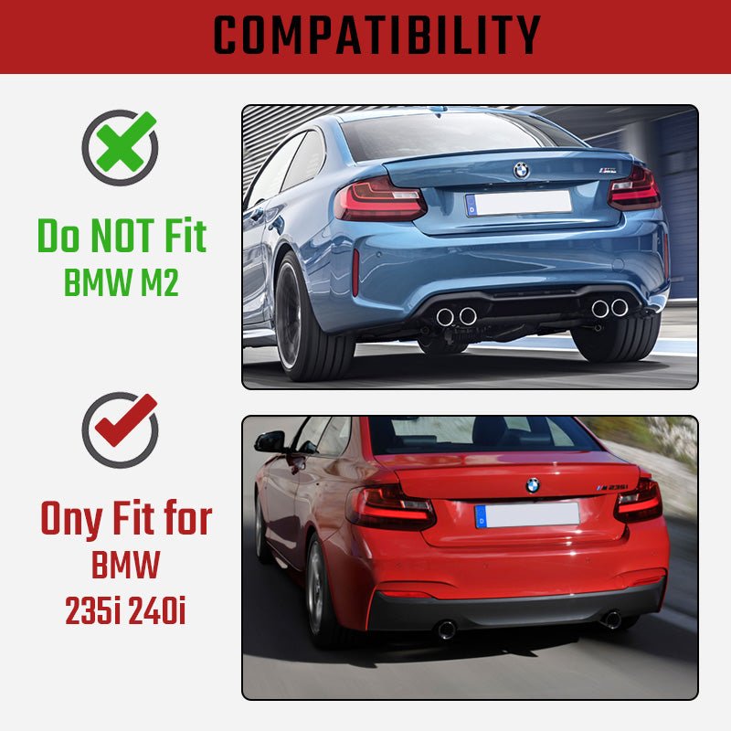 NINTE For 2015 - 2019 BMW 2 Series F22 F23 235i 240i M - Sport Rear lip Diffuser - NINTE