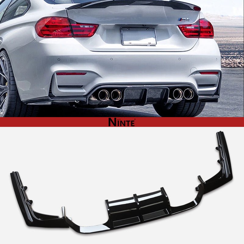 NINTE V Style Rear Bumper Lip For 2015 - 2020 BMW F80 M3 F82 M4 F83 3PCs - NINTE