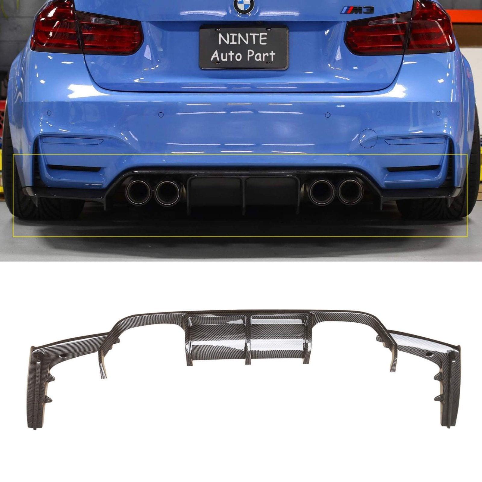 NINTE For 2015-2020 BMW F80 M3 F82 M4 F83 3PCs Rear Diffuser ABS ...