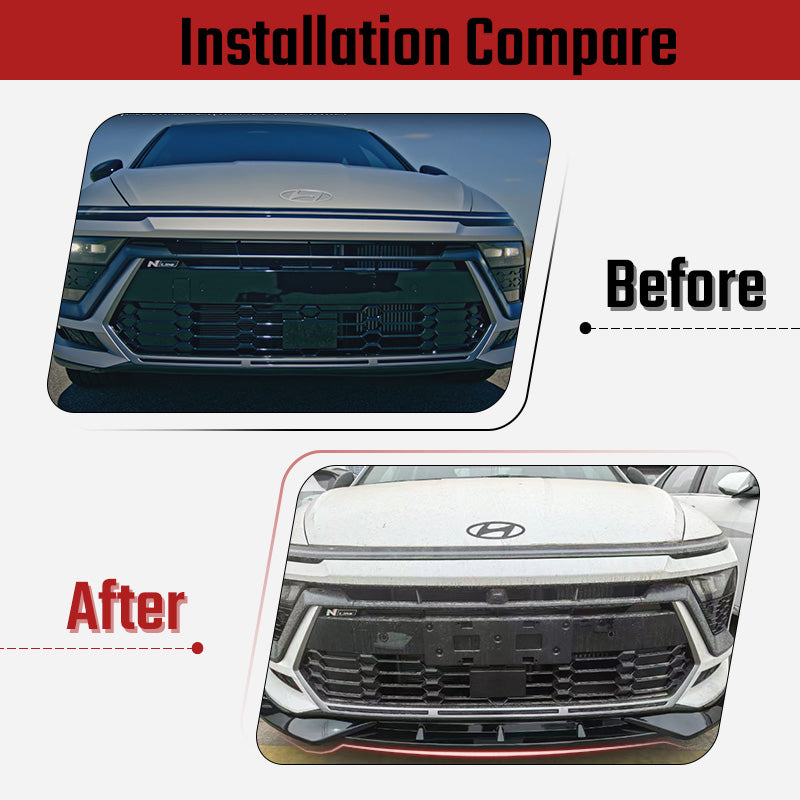 NINTE For 2024 2025 Hyundai Sonata 11th N-Line Front Lip Front Bumper Spoiler Splitter Chin