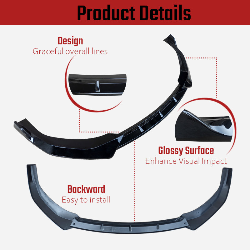 NINTE For 2024 2025 Hyundai Sonata 11th N-Line Front Lip Front Bumper Spoiler Splitter Chin
