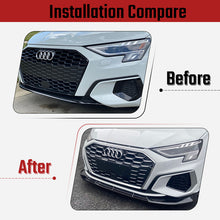Charger l&#39;image dans la galerie, NINTE For 2021-2024 Audi A3 8Y Front Lip ABS Front Bumper Splitter ABS 3 Pieces NON-Fit S-Line Fit Sport