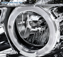 Charger l&#39;image dans la galerie, For 06-08 BMW E90 3-Series 325i 330i 4Dr Black LED Halo Projector Headlight Pair - NINTE