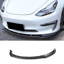 NINTE For 2017 - 2023 Tesla Model 3 Sedan Front Lip ABS 3 Pieces Front Chin Splitter - NINTE