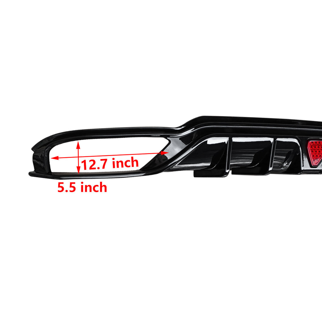 NINTE For 2022-2024 11th Gen Honda Civic Hatchback Rear Diffuser ABS Gloss Black
