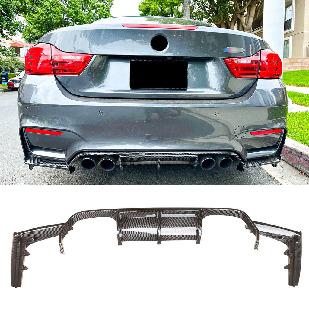 NINTE Rear Diffuser For BMW 2015-2020 F80 M3 F82 M4 F83 3PCs ABS Painted V Style Rear Bumper Lip