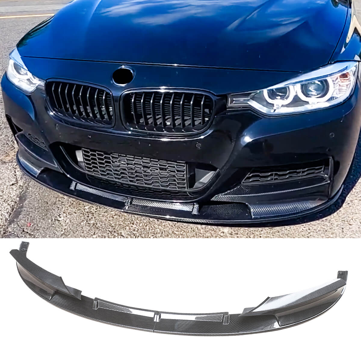 M Tech Carbon Fiber Front Bumper Lip Spoiler M Sport Splitters Cover Caps For BMW 3 Series F30 F31 F35 2012-2019 Car Accessories