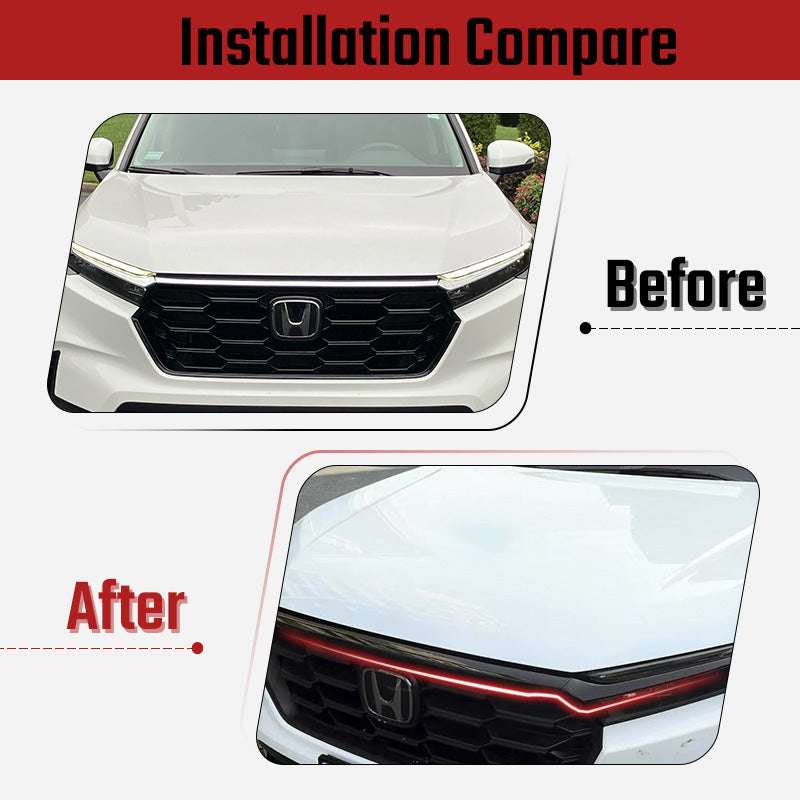 2023-2025 Honda CR-V Center Grille Trim Overlay installation Compare for Gloss Black