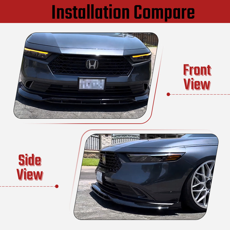 NINTE For 2023-2025 Honda 11th Accord Sedan Front Lip Front Bumper Lip Splitters