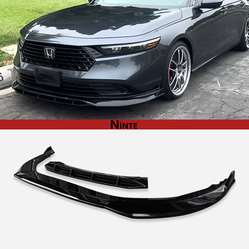 NINTE For 2023 2024 2025 Honda Accord Sedan Hybrid Sport Front Lip Front Bumper Lip Splitters Gloss Black