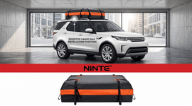 NINTE Universal Rooftop Cargo Bag fit for All Sedans SUVs 15 Cubic Feet Waterproof Heavy Duty Roof Top Carrier Black Orange Without Logo - NINTE