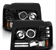 Cargar imagen en el visor de la galería, NINTE 1992-1996 Ford Bronco/F150/F250/F350 Projector Black Headlight [LED Halo] - NINTE