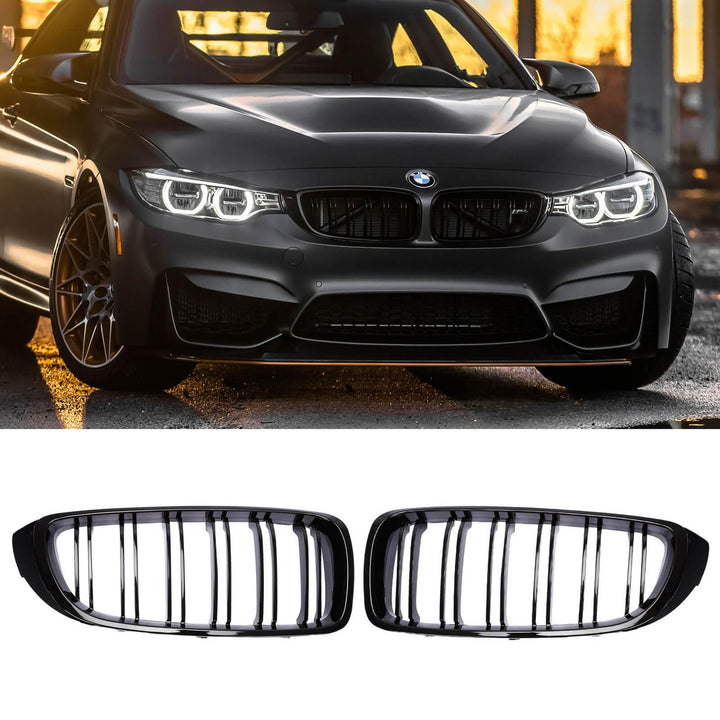 NINTE For 2014 - 2017 BMW 4 Series F32 F33 F36 F82 M4 Grille Dual Slats Grill Replacement - NINTE