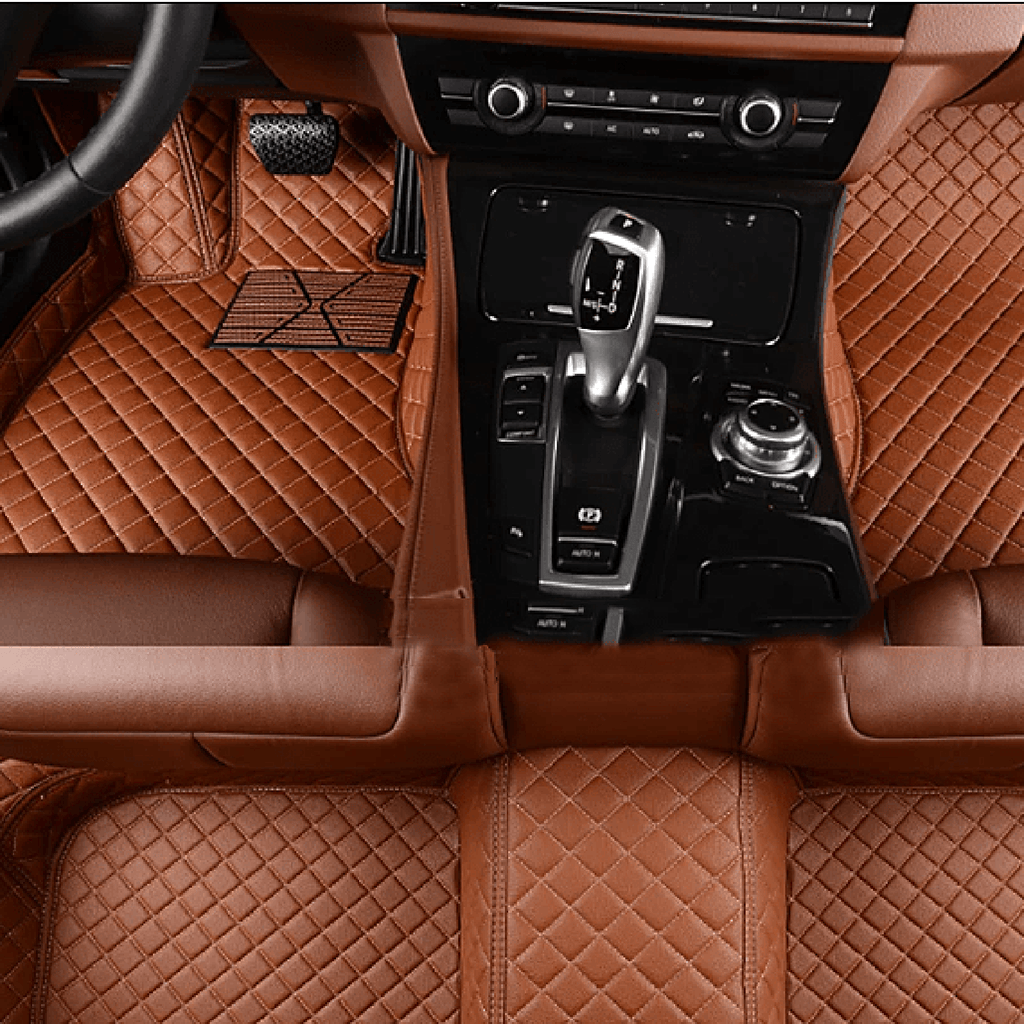 NINTE Floor Mats For Tesla Model X 2020 Custom fit All Weather 3D Covered Leather Carpet