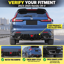NINTE Rear Bumper Diffuser Lip Spoiler Kit Fit for Honda CR-V CRV 2023-2026 Gloss Black LED - NINTE
