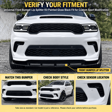 NINTE Front Bumper Lip Splitter Spoiler Fit for Dodge Durango SRT GT 1998-2024 Gloss Black - NINTE