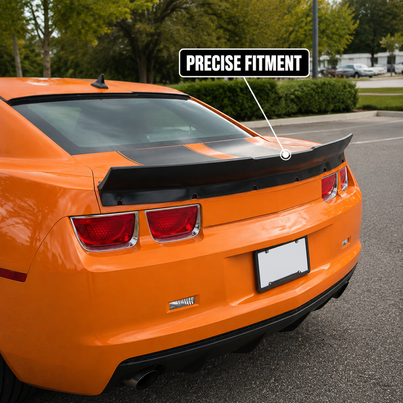 NINTE Rear Trunk Spoiler Wing Fit for Chevrolet Camaro 2010-2013 Unpainted Black ABS Plastic One Piece Duckbill Style