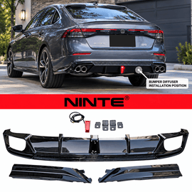 NINTE Rear Bumper Diffuser Kit Fit for Honda Accord 2023-2026 Gloss Black with LED Light - NINTE