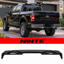 NINTE Rear Roof Spoiler Wing Fit for Ford F-150 2015-2020 Painted Gloss Black One Piece R Style Without Logo