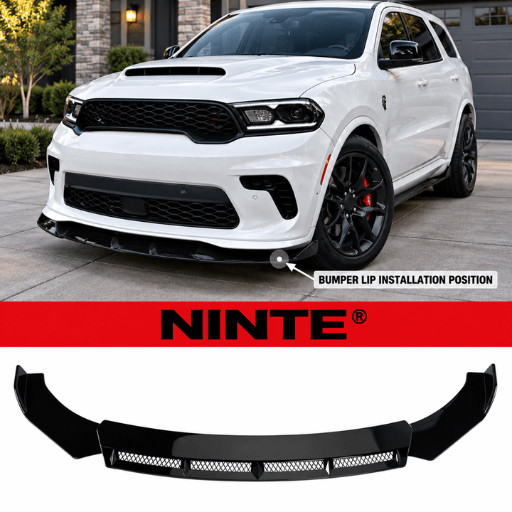 NINTE Front Bumper Lip Splitter Spoiler Fit for Dodge Durango SRT GT 1998-2024 Gloss Black - NINTE