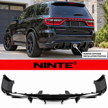 Load image into Gallery viewer, NINTE Rear Bumper Diffuser Fit for Dodge Durango 2011-2024 Painted Gloss Black 3-Piece V2 Shark Fin Sport Style