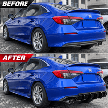 NINTE Rear Bumper Diffuser Fit for Honda Civic Sedan 2022-2026 Painted Gloss Black One Piece GT Shark Fin Sport Style Without Logo