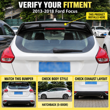 NINTE Rear Roof Spoiler Wing Fit for Ford Focus Hatchback 2013-2018 Painted Carbon Fiber Look One Piece RS Style