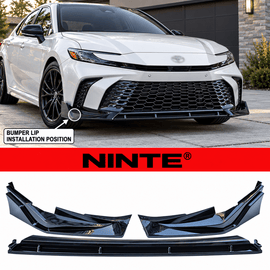 NINTE Front Bumper Lip Splitter Fit for Toyota Camry SE XSE LE XLE 2025-2026 Gloss Black - NINTE