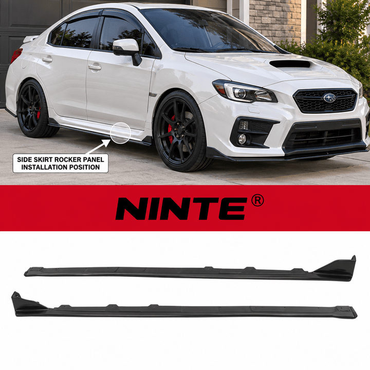 NINTE Side Rocker Panel Body Kit Fit for Subaru WRX STI 4-Door 2015-2021 Black ST Style Left and Right Pair - NINTE