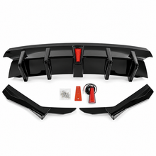 NINTE Rear Bumper Diffuser Lip Fit for Lexus IS300 IS350 2021-2025 Painted Gloss Black 3-Piece Sport Style with LED