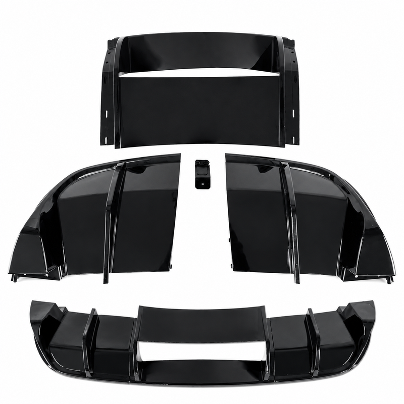 NINTE Rear Bumper Lip Splitter Kit Fit for Chevrolet Corvette C6 2005-2013 Painted Gloss Black ABS Plastic Without Logo