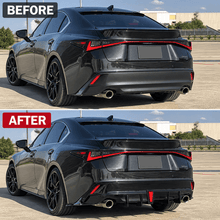 NINTE Rear Bumper Diffuser Lip Fit for Lexus IS300 IS350 2021-2025 Painted Gloss Black 3-Piece Sport Style with LED - NINTE