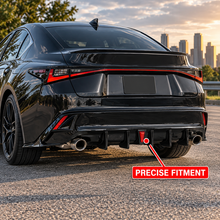 NINTE Rear Bumper Diffuser Lip Fit for Lexus IS300 IS350 2021-2025 Painted Gloss Black 3-Piece Sport Style with LED