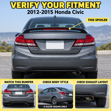 NINTE Rear Trunk Spoiler Wing Fit for Honda Civic Sedan 2012-2015 Matte Black with Integrated LED