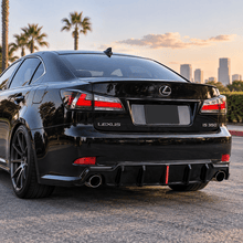 NINTE Rear Bumper Diffuser Kit Fit for Lexus IS250 IS350 2006-2013 Gloss Black LED JDM Style - NINTE