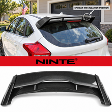 NINTE Rear Roof Spoiler Wing Fit for Ford Focus Hatchback 2013-2018 Painted Carbon Fiber Look One Piece RS Style