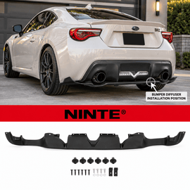 NINTE Rear Bumper Diffuser Lip Splitter Fit for Scion FR-S Toyota 86 Subaru BRZ 2013-2020 Sport Style - NINTE