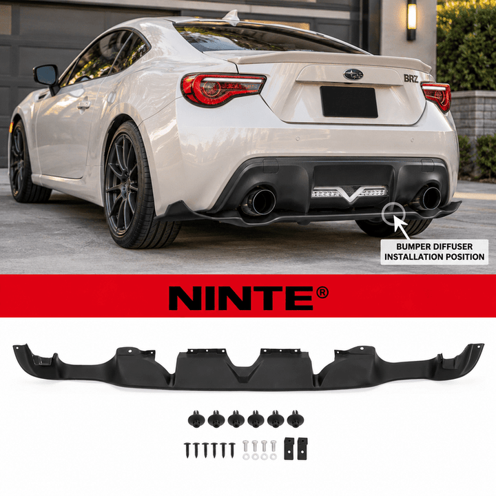 NINTE Rear Bumper Diffuser Lip Splitter Fit for Scion FR-S Toyota 86 Subaru BRZ 2013-2020 Sport Style - NINTE