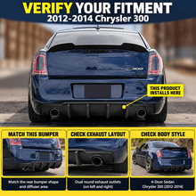 NINTE Rear Bumper Diffuser Fit for Chrysler 300 300S 2012-2014 Matte Black Shark Fin Style - NINTE