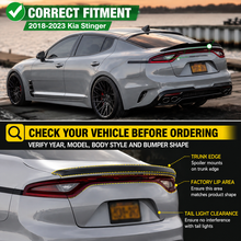 NINTE Rear Trunk Spoiler Wing Fit for Kia Stinger 2018-2023 Painted Gloss Black One Piece Highkick Duckbill Style