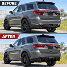 NINTE Rear Bumper Diffuser Fit for Dodge Durango 2011-2024 Painted Gloss Black 3-Piece V2 Shark Fin Sport Style