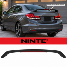 NINTE Rear Trunk Spoiler Wing Fit for Honda Civic Sedan 2012-2015 Matte Black with Integrated LED