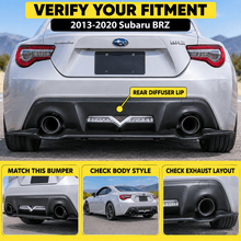NINTE Rear Bumper Diffuser Lip Splitter Fit for Scion FR-S Toyota 86 Subaru BRZ 2013-2020 Sport Style - NINTE