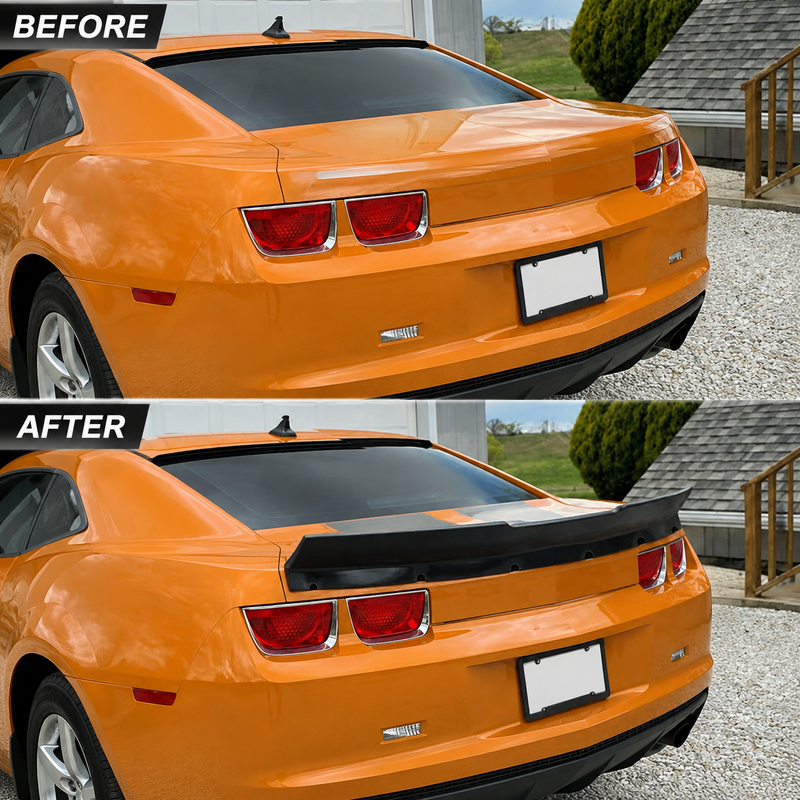 NINTE Rear Trunk Spoiler Wing Fit for Chevrolet Camaro 2010-2013 Unpainted Black ABS Plastic One Piece Duckbill Style
