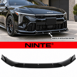 NINTE Front Bumper Lip Splitter Fit for KIA K4 GT-Line EX LXS 2025+ Gloss Black Chin Spoiler - NINTE