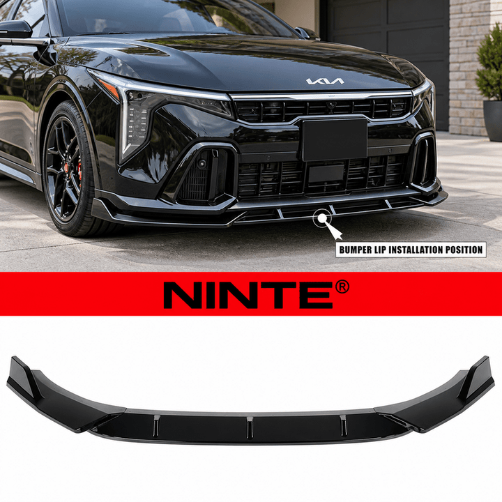NINTE Front Bumper Lip Splitter Fit for KIA K4 GT-Line EX LXS 2025+ Gloss Black Chin Spoiler - NINTE