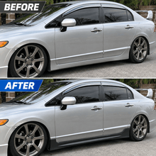 NINTE Left and Right Rocker Side Skirt Kit Fit for Honda Civic Sedan 4DR 2006-2011 Black ABS Plastic RR Style - NINTE