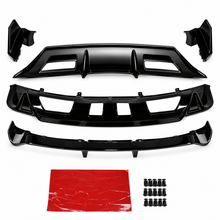 NINTE Rear Bumper Diffuser Splitter Kit Fit for Tesla Model 3 2017-2023 Painted Gloss Black ABS Plastic GT V2 Shark Fin Sport Style Without Logo